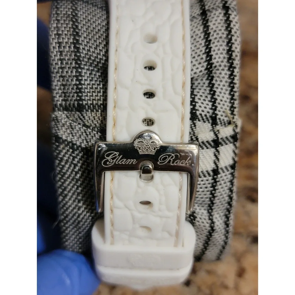 Glam Rock Watch--Miami Collection Blue White Strap 100M WORKING READ DESCRIPTION